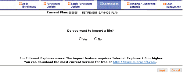 Contribution File Import